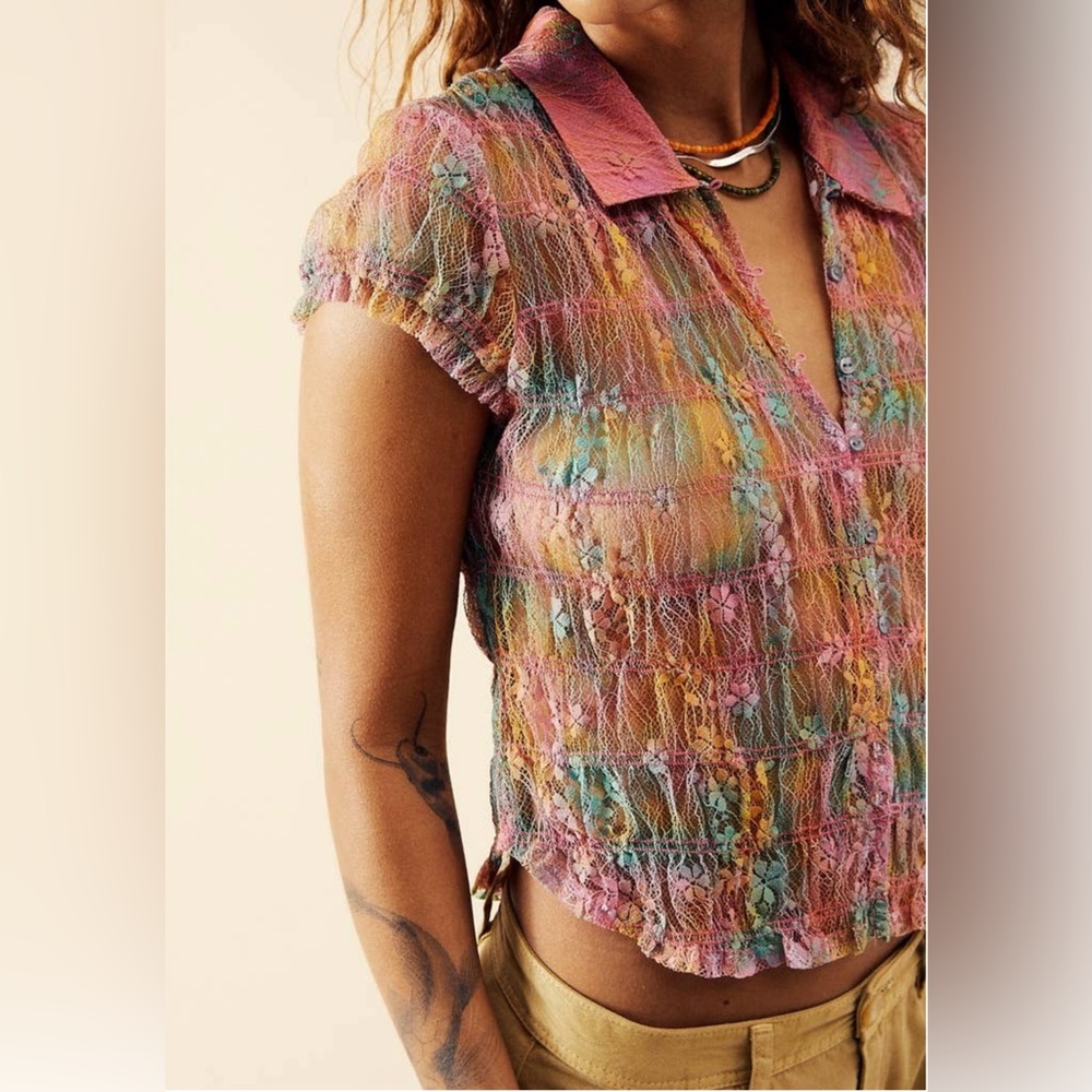 🛑🛑🛑FREE PEOPLE LACE TOP - Picture 5 of 8